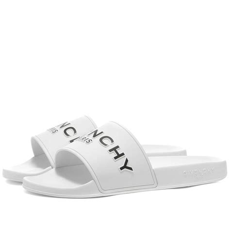 givenchy dlides|Givenchy slides white and black.